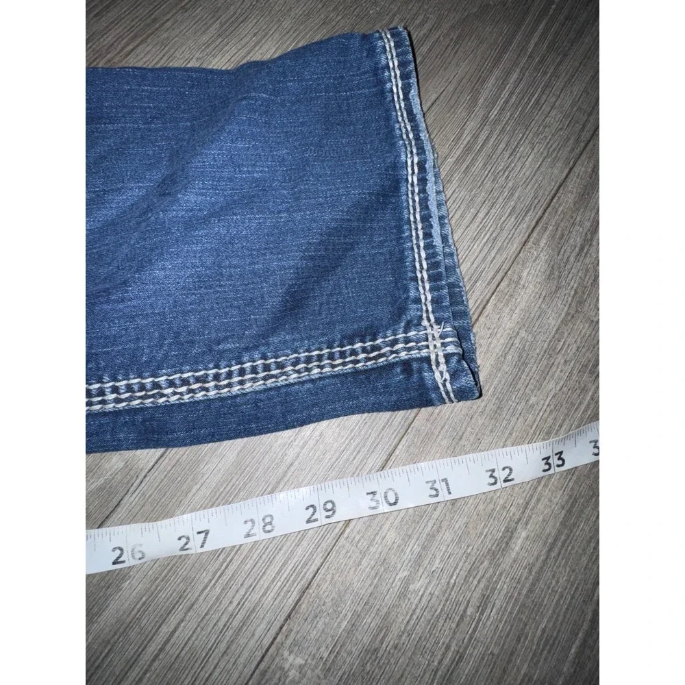 Silver Jeans Co Suki Mid Rise Bootcut Dark Wash Contrast Stitch Jeans 27 x 31.5